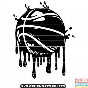 Dripping Melting Basketball Ball - SVG, DXF, PNG, Cut File & Clipart for Scrapbooking, Card Making, and More - Instant Download - Etsy