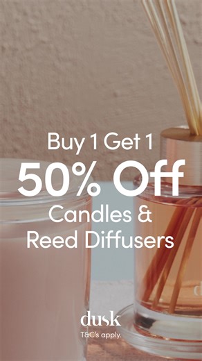 Buy 1 get 1, 50% Off Candle & Reed Diffusers Available Instore & online. T&C’s Apply. | dusk Australia