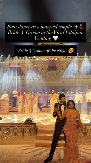 A moment to remember.. first dance as a married couple ✨ #weddingsunfolded #firstdance #udaipurwedding #trending #viral #reception | WeddingsUnfolded