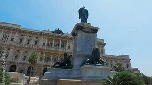 Camillo Benso di Cavour monument on Piazza Cavour Stock Video