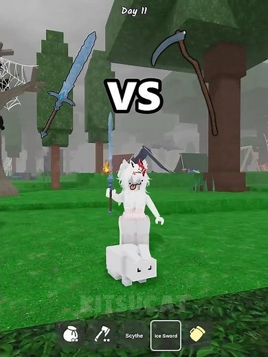 Ice Sword Vs Scythe 😂 #99nightintheforest #roblox #usa