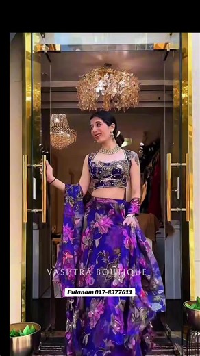 A statement135 stitched in florals 💜💜 Fabric : ⏭️ Tabby silk lehenga with floral print & stone work *can can attach* *4.5 meter flair* ⏭️ Tabby silk floral print blouse with zari thread & sequins work ( unstitch ) ⏭️ Tabby silk dupatta with floral print & stone work Ready to ship ✅ #vashtraboutique #followvashtraboutique #fyppppppppppppppppppppppppppppppppppp #fypageシ