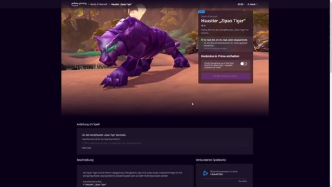 Der Zipao Tiger: Neuer Twitch Prime-Loot gibt uns bislang nur in Asien erhältliches Item!