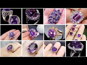 AMETHYST RINGS/JEWELRY DESIGNS/PURPLE DIAMOND/50+DESIGNS/ gemstone rings