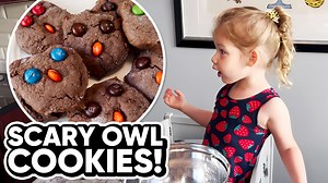Hey friends! Today, we're showing you how to make chocolate owl cookies with our 3-year-old daughter, Sophia. We have a super fun and easy recipe that even the littlest bakers can enjoy. Sophia loves eating the M&Ms right off of the cookies, making them look like scary owl cookies with no eyes! And my husband also makes lots of funny owl puns throughout the video. We hope you have as much fun watching this video as we had making these cookies! I'll share the full recipe in the comments. #cookies