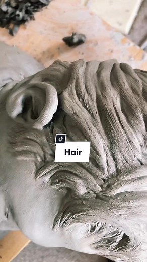 Sculpting Hair: Artistic Clay Sculpture Process