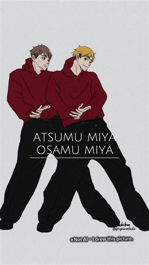 宮兄弟に踊らせてみたよー。 ツムサムはやっぱりそうなるよね…😂 #ふちくんイラスト #宮侑 #宮治 #稲荷崎高校 #ハイキューイラスト ダンス上手な方々から参考にさせていただきました