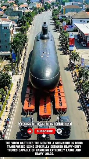 Transporting a Submarine Using Heavy-Duty Trucks #shorts #innovation