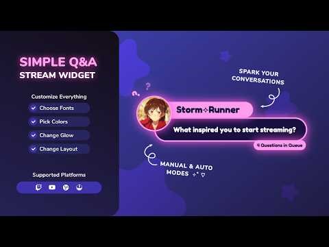 Interactive Twitch Q&A Widget ❓ Display Viewer Questions Live (StreamElements & OBS)