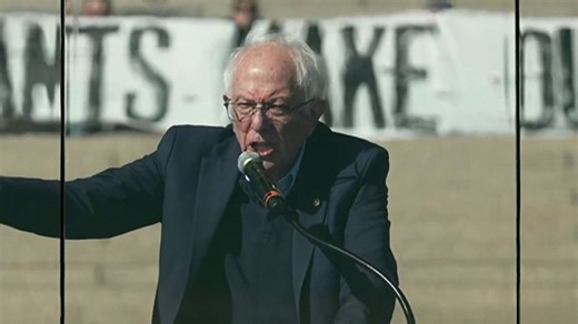 Sen. Bernie Sanders speaks at St. Paul No Kings rally