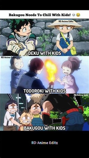 Bakugou Needs To Chill With Kids! 💀😂 #anime #animeedit #mha #deku #todoroki #bakugo #memes