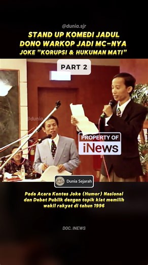 196K views · 2.9K reactions | Tahun 1996, Kontes Joke (Humor) Nasional dan Debat Publik bahas topik “Kiat Memilih Wakil Rakyat”. Salah satu peserta bikin heboh dengan joke “Korupsi dan Hukuman Mati”. Dono Warkop yang jadi host bikin suasana tambah pecah. #era1996 #HumorIndonesia #DonoWarkop #KomediJadul #Nostalgia90an #StandUpJadul #Viral #FYP | Dunia Sejarah | Facebook