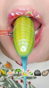 ASMR Satisfying Eating Emoji Foods #asmr #emojichallenge #satisfyinglips | Satisfying Lips