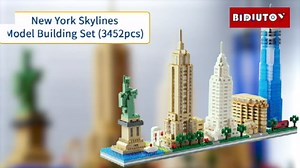 Architecture New York City, New York Skyline Model Kit, with 3452 pcs Micro Mini Blocks, Collection Building Set Architectural Model Toys Great Gifts for Kids and Adults