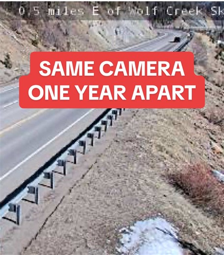 Snow Mountain comparison: Wolf Creek Pass, one year apart. Same camera. Same road. This is why Colorado’s snowpack is getting so much attention right now. #SnowMountain #ColoradoSnow #WolfCreekPass #Snowpack #MountainWeather