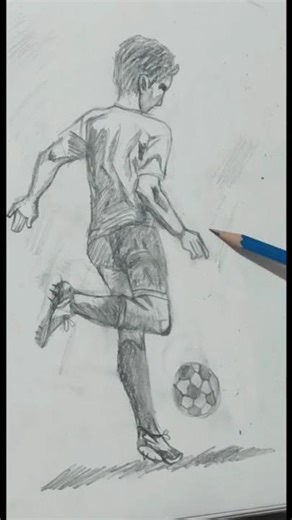 Football player ⚽ Figure sketching... class time #artclass #pencilsketchart #drawing