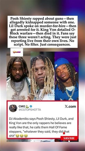 Fans Say Pooh Shiesty, Lil Durk & King Von Were the Only Rappers Living Their Lyrics