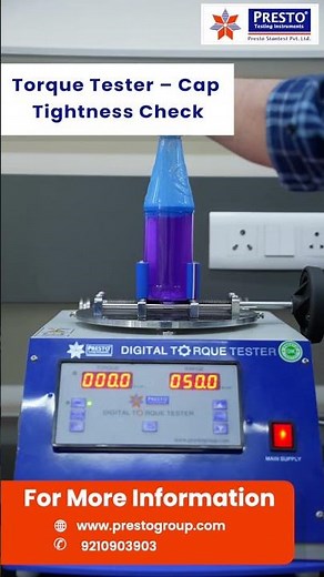 Torque Tester – How to Check Bottle Cap Tightness | #Presto #CapTesting #QualityControl
