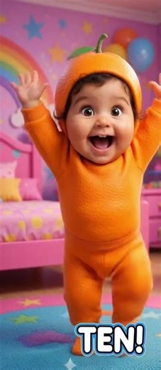 Orange Counting Numbers 🍊🔢 #KidsLearning #EarlyEducation #PreschoolLearning #funnyvideo #dance