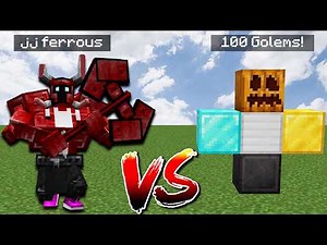 maizen jj ferrous VS all mutant golem bosses battle in minecraft