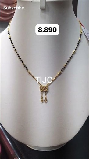 Short Mangalsutra Designs In Gold With Weight | Short Mangalsutra Designs #tijc #goldjewelry