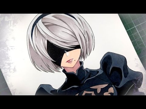 How to draw 2B | Nier: Automata Ver1.1a | Step by step Tutorial