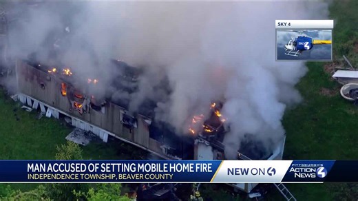 Fire destroys mobile home in Beaver County, Pennsylvania