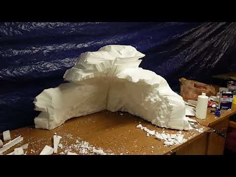 Building a Nativity Scene 5 - Building a Cave from Styrofoam