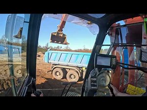 Baugrube / LKW laden, Hitachi ZX210 Bagger/excavator und Trimble GPS (GoPro/4K/in cap view)
