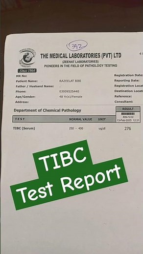 Total iron binding capacity tibc test normal value of tibc test report of tibc