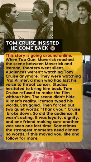 TOM CRUISE INSISTED HE COME BACK 😭