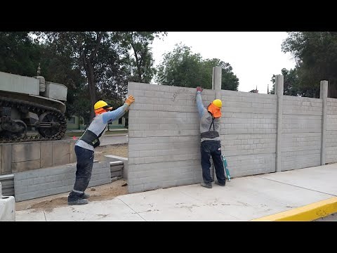 Prefabricated concrete fence, slab type