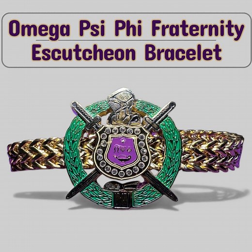 Omega Psi Phi Color Escutcheon Bracelet | Purple & Gold 1911 Fraternity Jewelry - Etsy