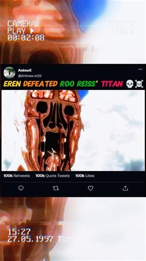 Eren Defeated Roo Reiss' Titan ☠️💀 #eren #titan #reiss #roo #viral #trendingshorts