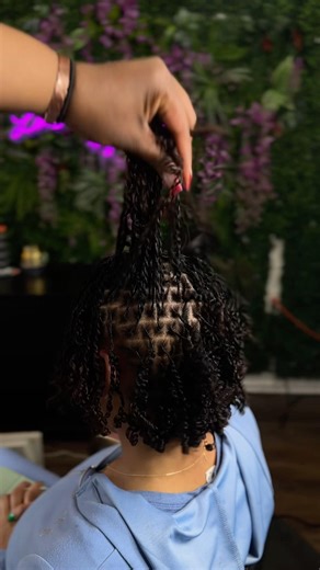 Two strand twist starter locs with small parts ￼✨🤏🏾 #detroithairstylist #twostrandtwist #locs