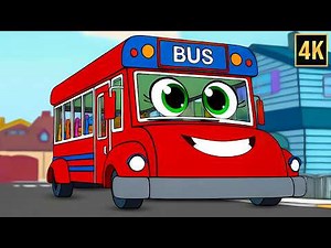 Wheels on the Bus Round and Round Rhyme for Kids