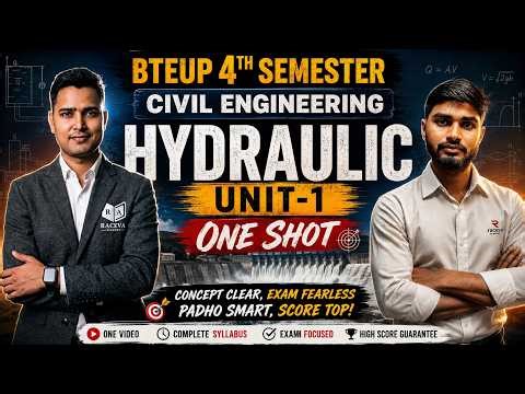 🔴Hydraulic | Unit-1 One Shot | BTEUP 4th Semester | Civil Engineering