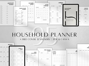 Printable Household Management Planner | Printable Cleaning Planner | Life Organizer Binder | Family Budget Planner | Pdf Meal Planner A5/A4 - Etsy