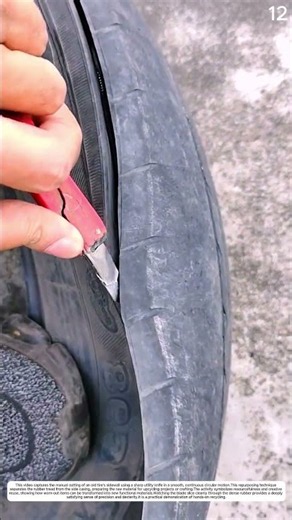 Manual Tire Rubber Cutting : How Utility Knives Strip Old Tires