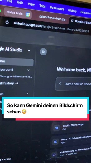 📌 Anleitung: https://nvld.notion.site/nvld81 Mit der Real-Time Funktion im Google Ai Studio kann Gemini einfach einen Bildschirm sehen.. 😳