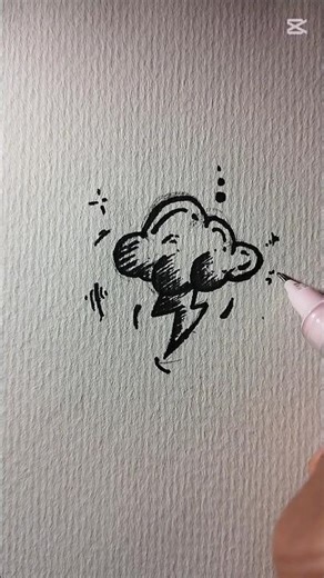 Easy Thunder Cloud Drawing ⚡ | Things to Draw When Bored #art #drawing #shorts #cute