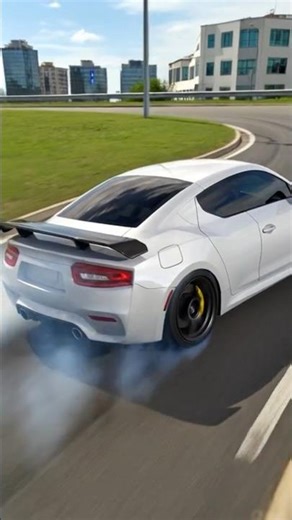 White Sports Car Crazy Drift on City Road 😱
