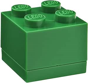 Room Copenhagen, LEGO Mini Box - 1.8 x 1.8 x 1.7 in - Brick 4, Dark Green