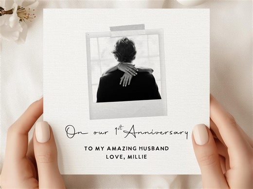 Personalized Photo Anniversary Card Custom Picture Card for Husband Wife Romantic Polaroid Style Card Keepsake Gift - Etsy