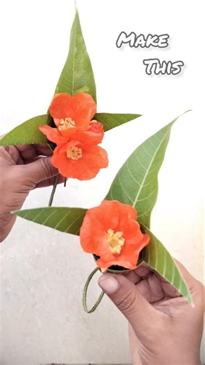 Easy flower decoration With mango leaves 🌺🌿