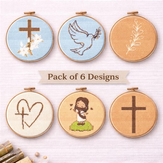 Christian Cross Stitch Patterns Bundle | 6 Religious Designs (PDF Download) - Etsy