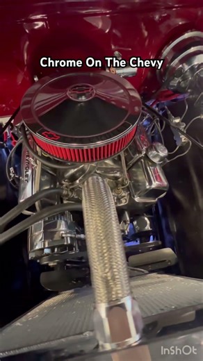 Chromed Engine On The Classic Chevy Pickup Truck #classictrucks #chrome #engine #chevrolet