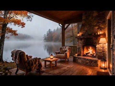 Relaxing ASMR Fireplace by the Lake | 16K HDR 240fps Dolby Vision