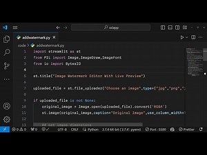 Build a Python3 Streamlit Image Editor to Add Text Watermark as Overlay Using Pillow in Browser