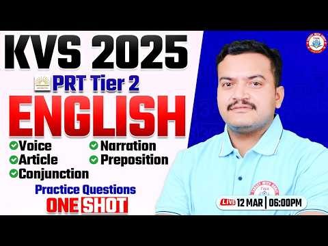 KVS PRT Tier 2 2025 | KVS PRT Mains English Marathon, English Grammar Marathon Class #3, Anuj Sir